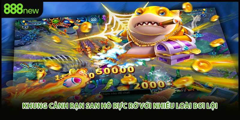 Khung cảnh rạn san hô rực rỡ với nhiều loài bơi lội